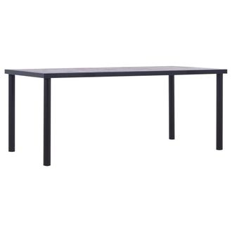 vidaXL Vidaxl - Mesa De Comedor De Mdf Negro Y Gris Hormig&oacute;n 180x90x75 Cm