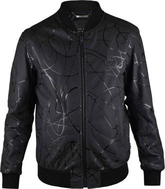 Philipp Plein Leren jas Zwart