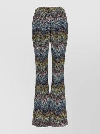 Missoni viscose lam&eacute; trousers flared leg knit