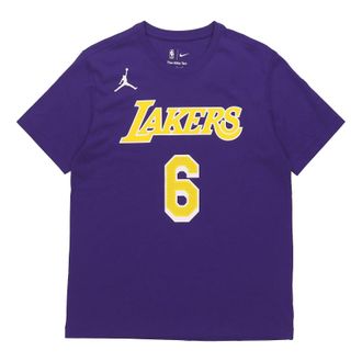 Nike Jordan Air Jordan Los Angeles Lakers LeBron James 6 Casual Sports Basketball Short Sleeve Purple CV9987-557