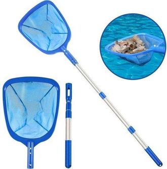 OEM Red Recogehojas Para Piscinas De 35 X 105 Cm, Con Mango De Aluminio Desmontable, Herramienta De Limpieza Para Estanques, Fuentes, Spas Y Peceras