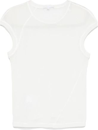 Helmut Lang T-shirt semi trasparente - Bianco