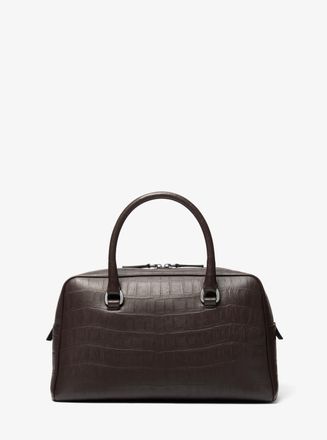 Michael Kors Kasia Medium Crocodile Embossed Leather Satchel