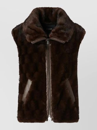 Pinko glossinia aspen high collar faux fur gilet