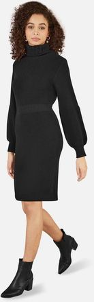 Yumi Roll Neck Knitted Dress in Black at Nordstrom, Size Large