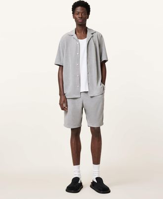 AllSaints Mens Polyester Felix Relaxed Fit Towel Shorts, Size: XXL