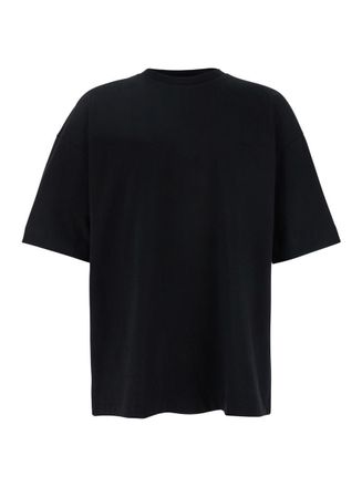 Juun.J Black T-Shirt With Tone-On-Tone Logo Embroidered On The Front In Cotton Man