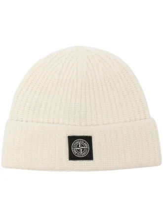 Stone Island Folded Cuff Ribbed Knit Beanie