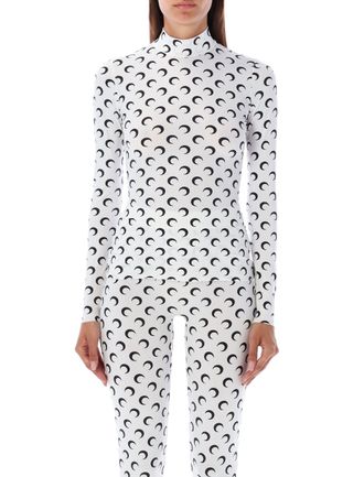 Marine Serre Moon Print High Neck Top