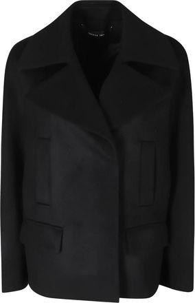 Federica Tosi Double-Breasted Coat - Dames - Mantel - Zwart - XS - Jassen
