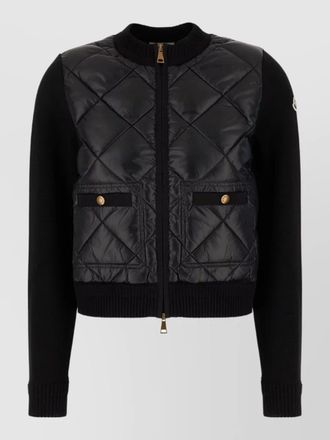 Moncler nylon tricot down jacket front pockets