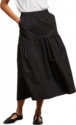 perfectwhitetee Arielle-Poplin Skirt In True Black