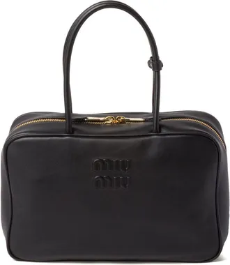 Miu Miu Logo-embossed Leather Shoulder Bag