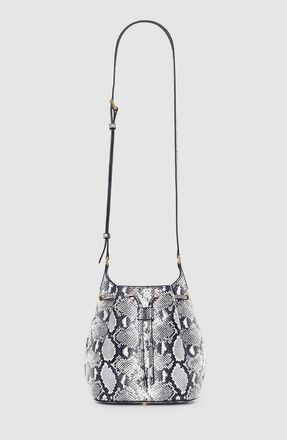 Anine Bing Mini Alana Bucket Bag in Black /White Python at Nordstrom