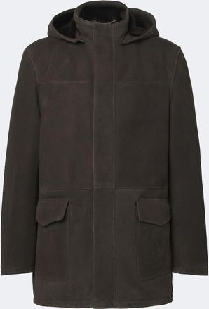 Thom Sweeney Hooded suede parka