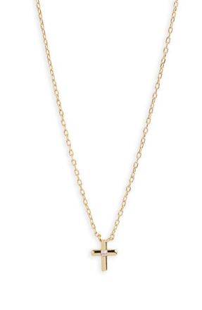 Argento Vivo Lab Grown Diamond Cross Pendant Necklace in Gold at Nordstrom