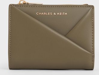 Charles & Keith Midori Geometric Top-Zip Wallet