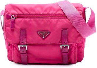 Prada Pre-owned Prada Tessuto Zip Double Buckle Messenger Bag Ladies FG94XAUWGFMB2NET