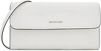 Michael Kors Jet Set Small East West Phone Crossbody Cross Body Womens Handbags Optic White : SM, Leather