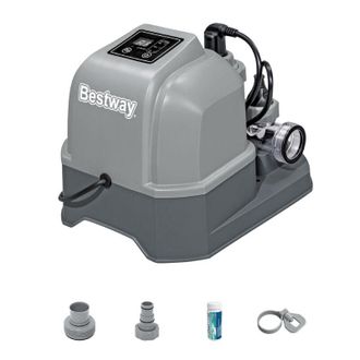 Bestway Clorador Salino Flowclear Hydrogenic Para Piscinas Hasta 26.498 L Con Temporizador Y Modo De Autolimpieza
