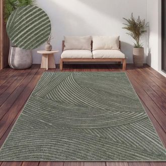 Paco Home Tappeto Cucina Da Esterno Salotto Moderno Balcone Scandinavo Boho Monocolore 160x230 cm, Verde 2 - Paco Home