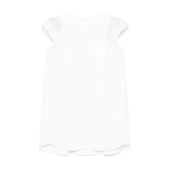 sacai Mini-jurk met gelaagd detail - Dames - Jurken - Wit - Maat: 4XS Katoen