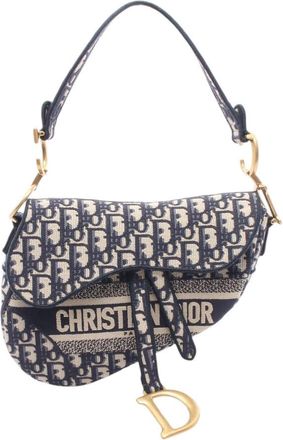 Dior Pre-owned Dior Oblique Embroidered Canvas Saddle Bag Ladies PPCNTDK748FT2WIY