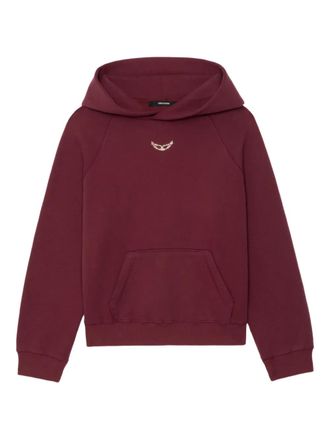 Zadig&Voltaire Georgy hoodie - women - Organic Cotton/Recycled Polyester/Rhinestone - S - Red