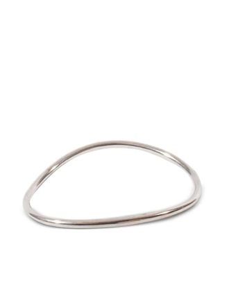 Ann Demeulemeester Bracciale rigido con logo - Argento