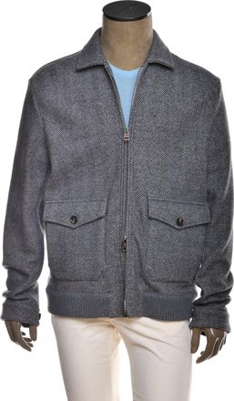 Kiton Kired Furb Herringbone Virgin Wool-Cashmere Overcoat