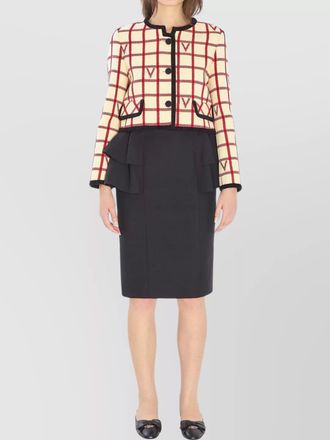 Valentino Garavani checkered vlogo cropped jacket
