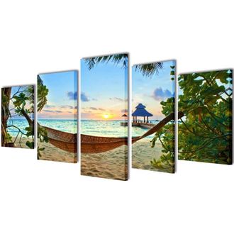 vidaXL Set Decorativo De Lienzos Para Pared Hamaca 200 X 100 Cm Vidaxl