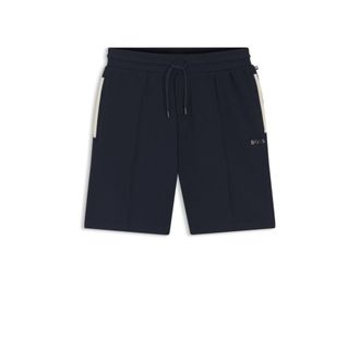 BOSS Cotton-blend shorts with metallic logo