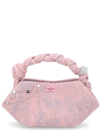Ganni Womens Mini Bou Bag Pink Organic Cotton Handbags Hand