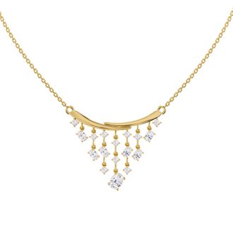 Diamond2Deal 14k Yellow Gold 2.6 Ct Oval Cut Lab Grown Diamond Pendant Necklace 18 Chain VVS-VS, E-F