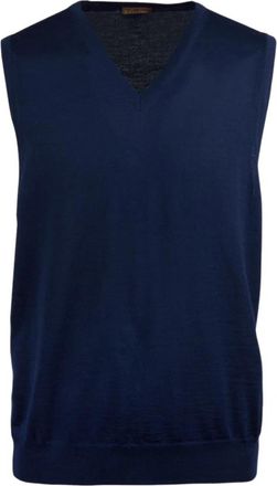 Stenstr&ouml;ms Merino V-Neck Slipover - Heren - Spencers - Blauw - 2XL - Wol - Truien & Vesten
