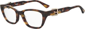 Moschino Eyeglasses Cat Eye Full Rim, Havana Frame And Clear Demo Lenses Lens Mos608008600
