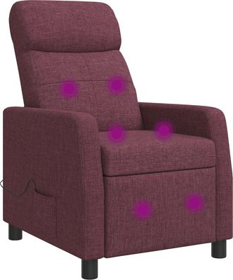 vidaXL Silla De Masajes Reclinable Morado Tela Vidaxl