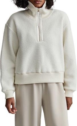 Varley Roselle Recycled Polyester Fleece Half Zip Pullover in Egret at Nordstrom Rack, Size X-Large