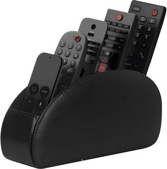 OEM Soporte Mando Distancia Piel Sint&eacute;tica 5 Compartimentos: Compartimento Escritorio Mandos Distancia Tv, Negro