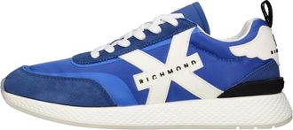 John Richmond Suede en stoffen sneakers - Heren - Sneakers - Blauw - 41 EU - Leer - Schoenen
