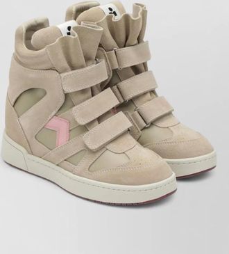 Isabel Marant leather suede high-top wedge sneakers