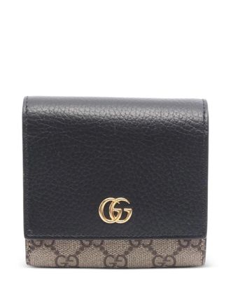 Gucci 2016-2025 GG Marmont Bi-fold Wallet small wallets - women - Calf Leather/Leather - One Size - Brown