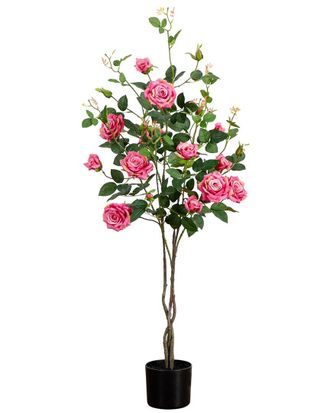 Nearly Natural 4ft Artificial Rose Tree