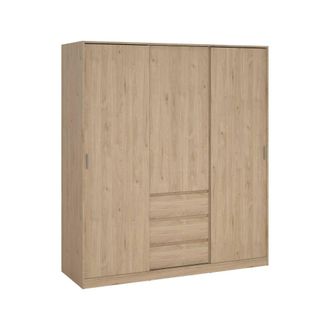 Dmora Armario 3 Puertas Delphine, Muebles De Dormitorio, Vestidor, Armario De Ropa, 177x60 H200 Cm, Roble - Dmora