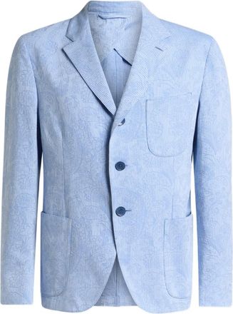 Etro striped single-breasted jacket - men - Cotton - 44 - Blue