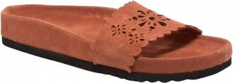 Free People Womens Shore Cut Out Footbed Slide Sandals In Terracotta Suede