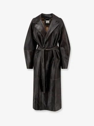 Alysi Cappotto Heavy in pelle con effetto vintage - ALYSI - gender_Woman
