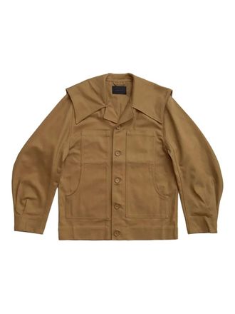 Simone Rocha long sleeve shirt jacket - men - Cotton - L - Brown