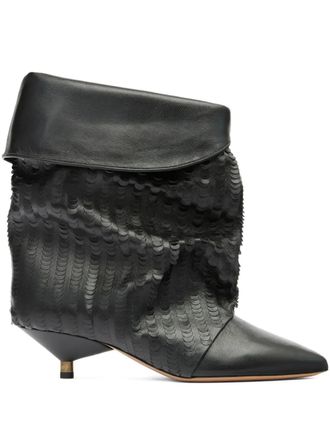 Isabel Marant 45mm Edrik pointed embossed boots - Black